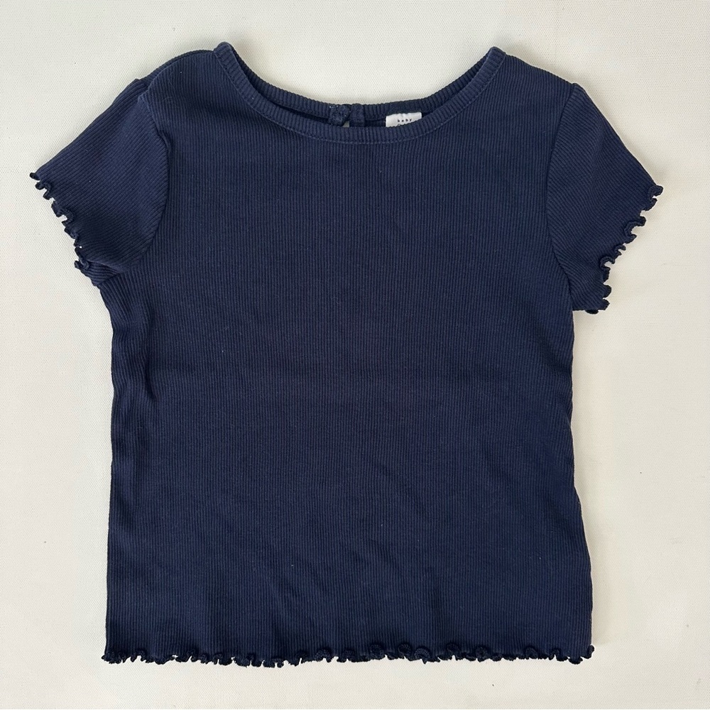 Gap Navy Blue Girls Short Sleeve Shirt Size 4 Years